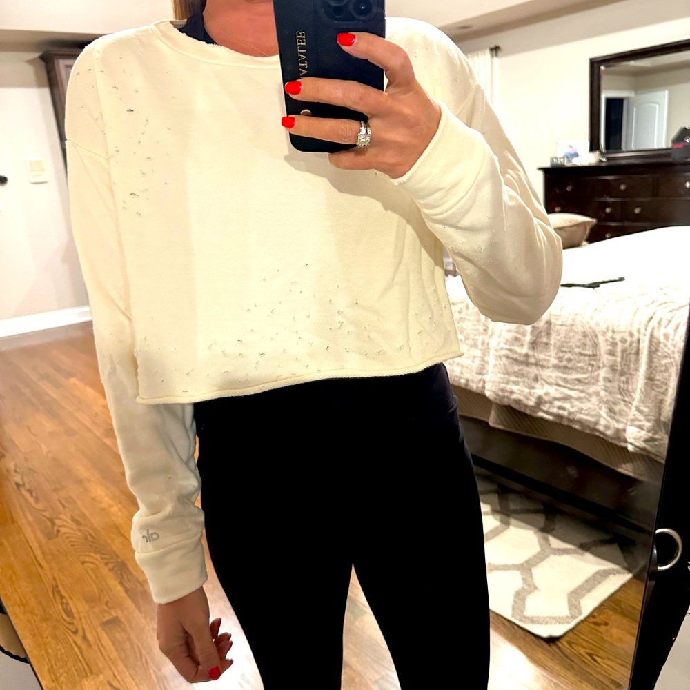 Cropped ALO Sweatshirt- Size M